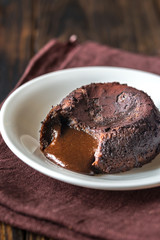 Chocolate fondant close up
