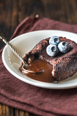 Chocolate fondant close up