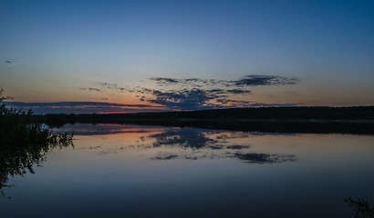 Sunset at Volga river in Kazan, Russia