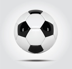 Obraz premium Realistic soccer ball or football ball on white background. 3d Style vector Ball on white background