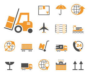 Logistik & Vertrieb - Iconset (in Grau/ Orange) 