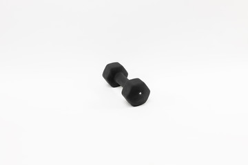 Dumbbells colored on white background