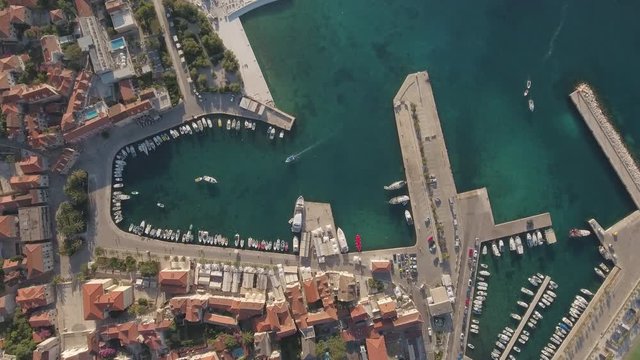 Aerial view of mediterranean city downtown - Croatia, Brac island