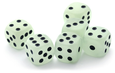Dice over white background
