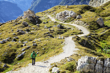 Trekking in Dolomites, Italy