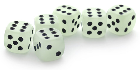Dice over white background