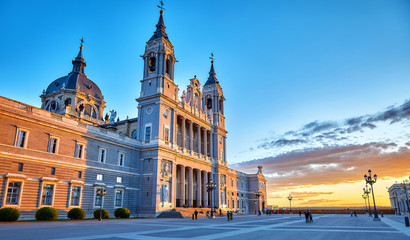 Fototapeta na wymiar Madrid, Spain. Cathedral Santa Maria la Real de Almudena