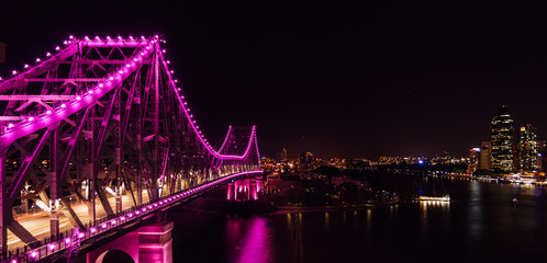 Story Bridge in Brisbane Australia at Night Time Lapse