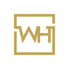 two letter logo line square WA TO WZ