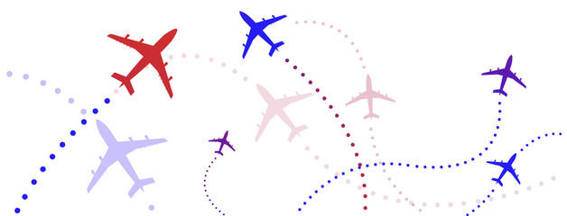 volare, vettoriale, aereo, rotte,