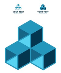 three box geometric icon