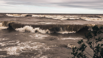 autumn storm on the Ladoga lake