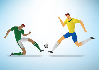 Fototapeta na wymiar Illustration of soccer players 08