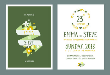 Wedding invitation template vector illustration