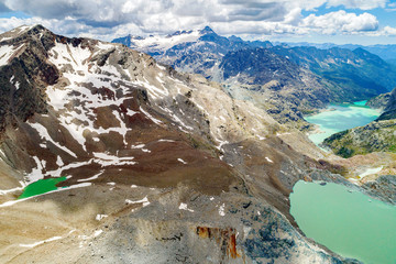 Alta Valmalenco (IT) - Vista aerea dal ghiacciaio di Fellaria - Dighe di Campo Moro e Franscia - luglio 2018 