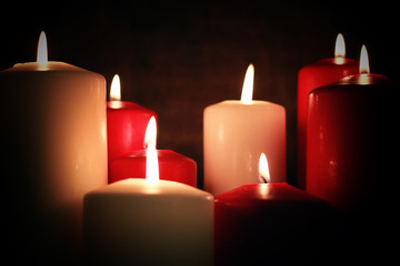 red white candle