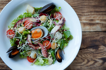 Seafood dishes in the restaurant