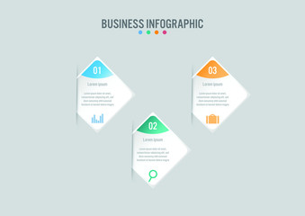 Business infographic template with 3 options, Abstract elements diagram or processes and business flat icon, Vector business template for presentation.Creative concept for infographic.