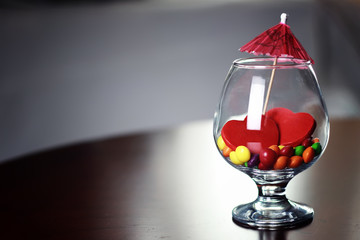 candy dragee in glass