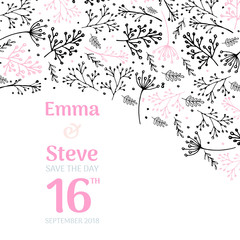 Wedding invitation template vector illustration
