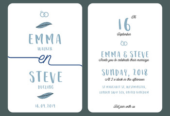 Wedding invitation template vector illustration