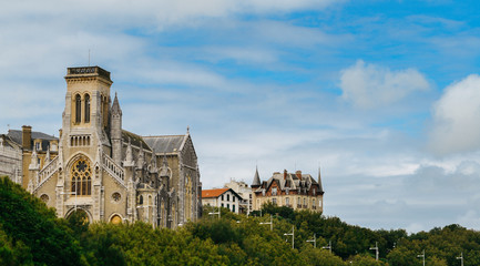 Fototapeta na wymiar Church Sainte-Eugenie in Biarritz, France