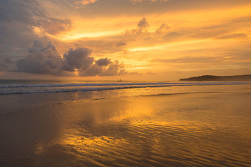 sunset on the beach in Asia