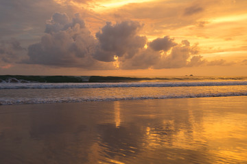 sunset on the beach in Asia
