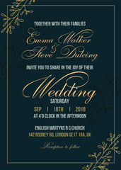 Wedding invitation letter vector illustration
