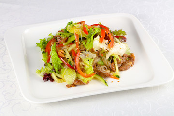 Salad with pork