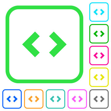 Script code vivid colored flat icons