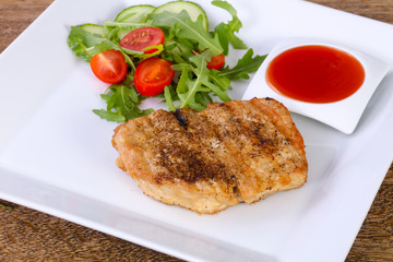 Grilled pork with sauce