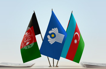 Flags of Afghanistan CIS and Azerbaijan