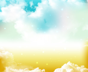 Obraz na płótnie Canvas Summer background .Sky and Clouds. Vector illustration. Space for your text.