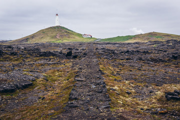 Fototapeta premium Reykjanes lighthouse on Reykjanes Peninsula in Iceland