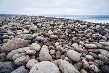 Valahnukamol - a beach covered with large stones located at Reykjanes Peninsula in Iceland