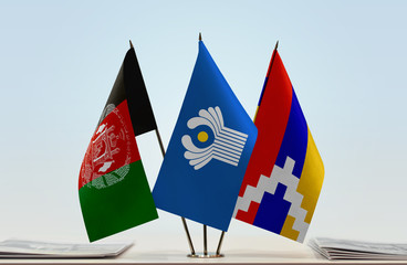 Flags of Afghanistan CIS and Nagorno-Karabakh