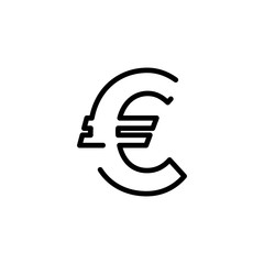Euro currency symbol icon.