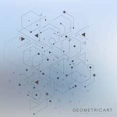 Science network pattern, connecting lines and dots. Global network connection vector