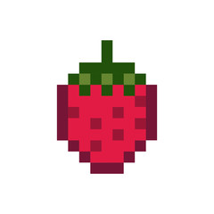 Obraz premium A strawberry pixelated fruit graphic