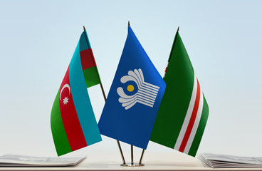 Flags of Azerbaijan CIS and Chechen Republic of Ichkeria