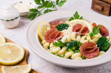 Traditional pasta with vegetables