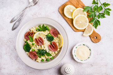 Traditional pasta with vegetables