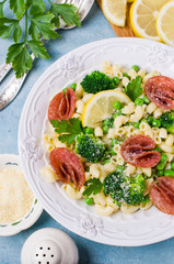 Traditional pasta with vegetables