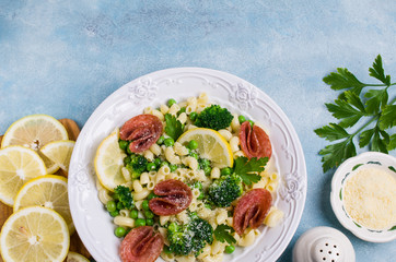 Traditional pasta with vegetables