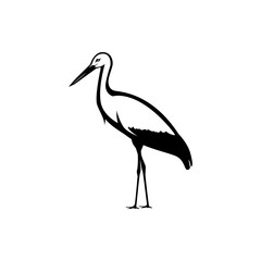 vector stork silhouette