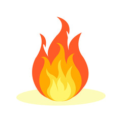 Flat Fire Icon Isolated on White