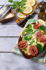 Traditional pasta with vegetables