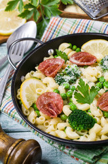 Traditional pasta with vegetables