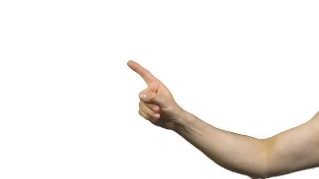 Male taboo gesture on white background
